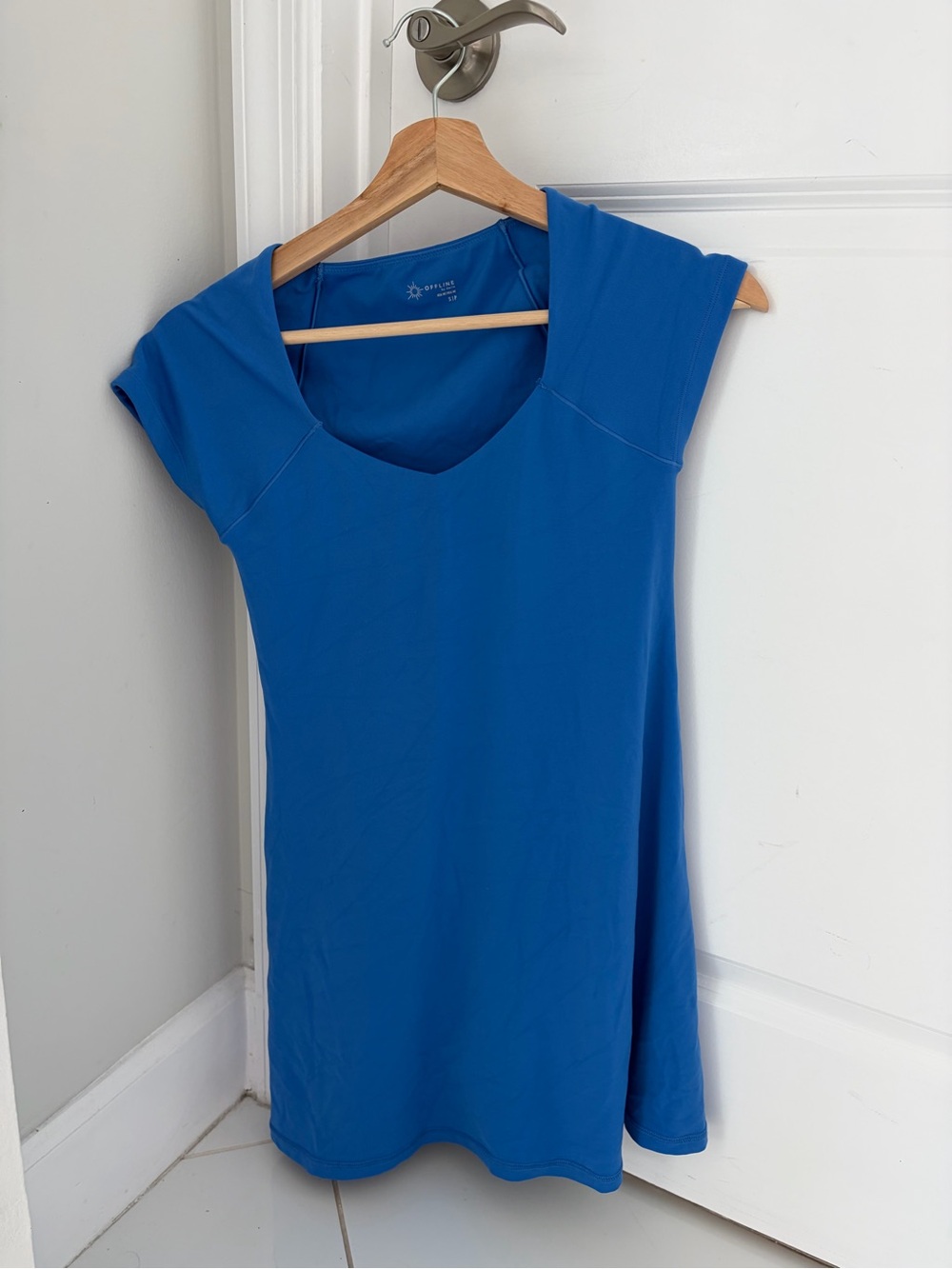 Athletic Offline Blue Cap-Sleeve Performance dress
